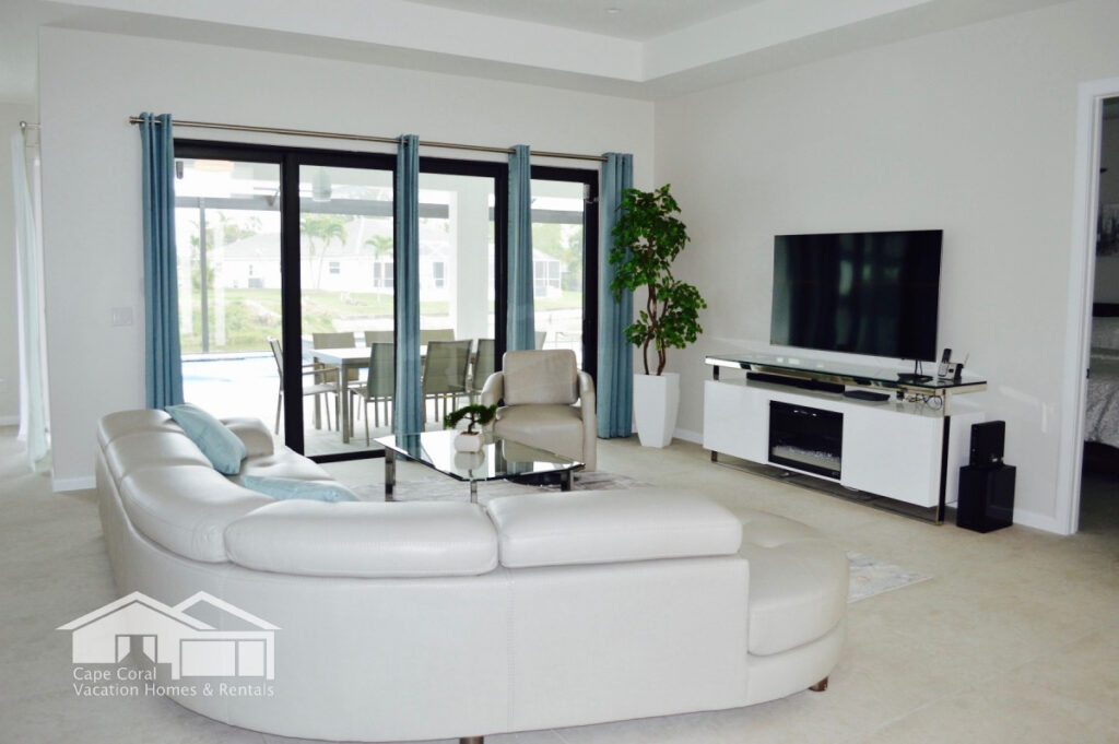 Villa Sunny Place Living Room TV Cape Coral Florida