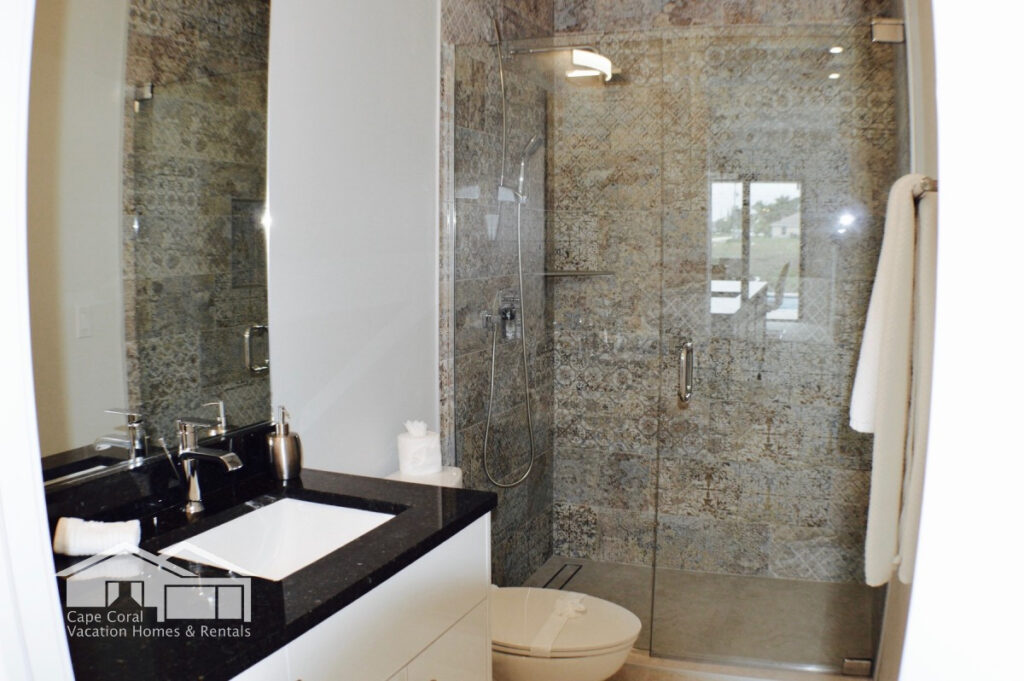 Villa Sunny Place Guest Bathroom Sink Shower Cape Coral Florida
